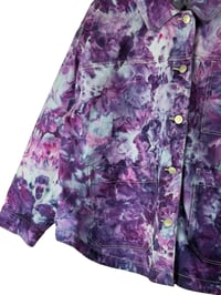 Image 5 of L 100% Cotton Oversized Chore Coat in Purple Haze Watercolor