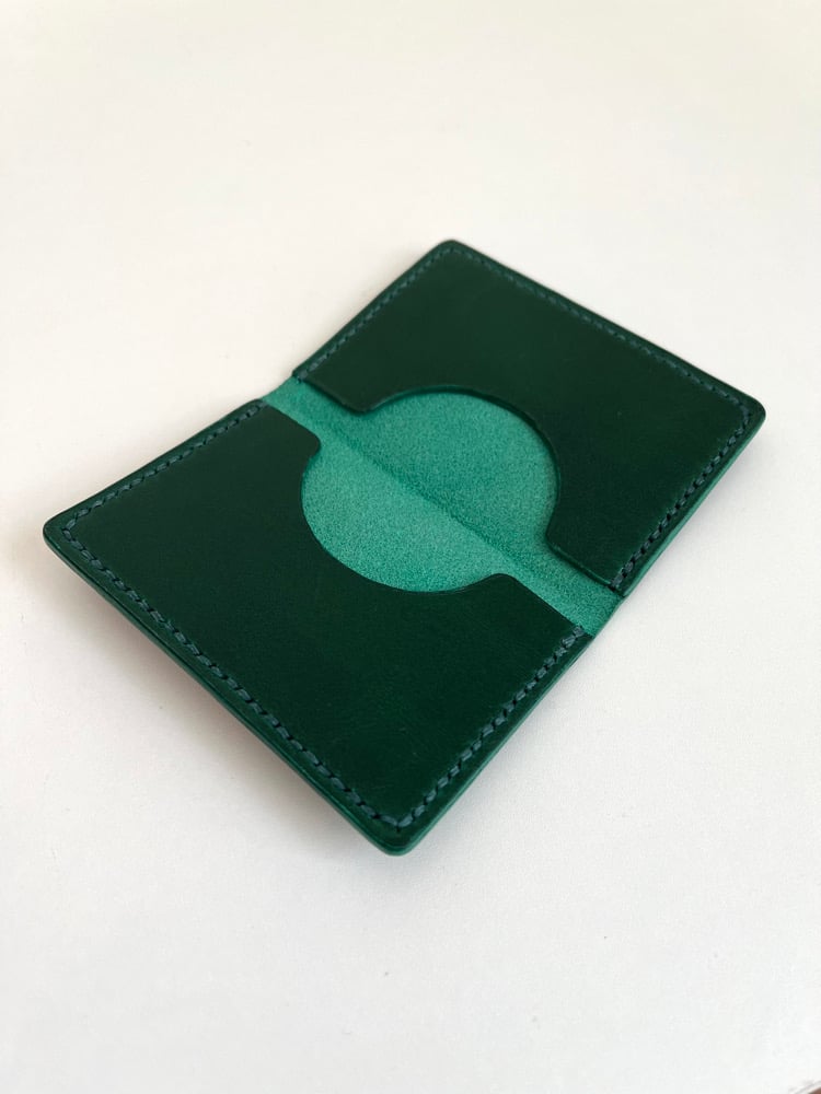 Image of Green Buttero Slim Bifold Cardholder 