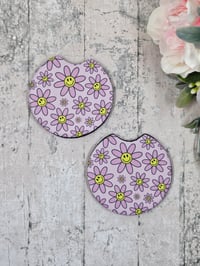 Image 1 of Pink Daisy Car Coasters - 2 pack