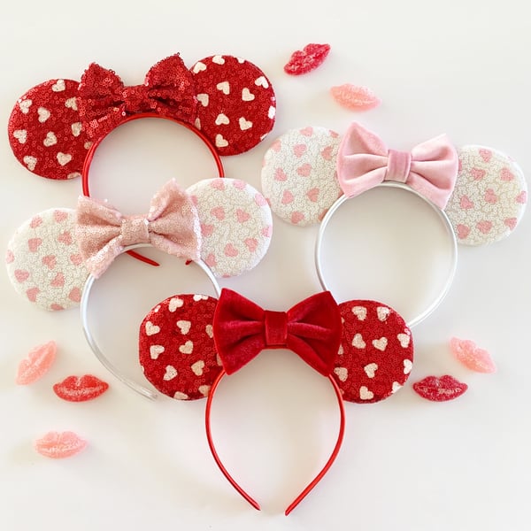 Image of Sequin Heart Mouse Ears 