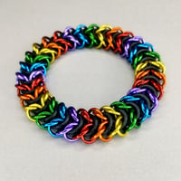 Image 3 of Black + Rainbow Elfbridge Stretch Bracelet