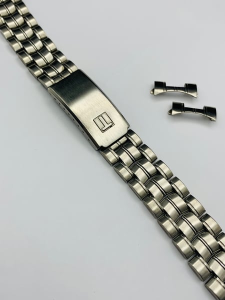 Image of Genuine 1980's Tissot stainless steel gents watch strap bracelet band,used,clean, 17.5mm,curved lugs