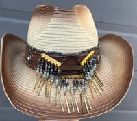 Image 1 of Brown Cowboy Hat Bead & Bar Band