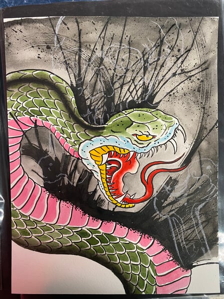 Image of Original Painting - Snake “Death is here”