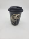 Black Mushroom Short Travel Mug 
