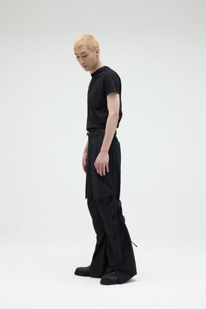Image of EQUALNEAR - Armor Flared Pants (Black)
