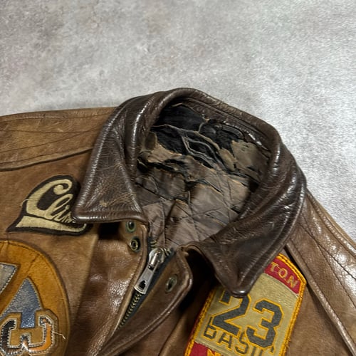 Image of 1980s Heavyweight Leather Flying Jacket, Size Medium