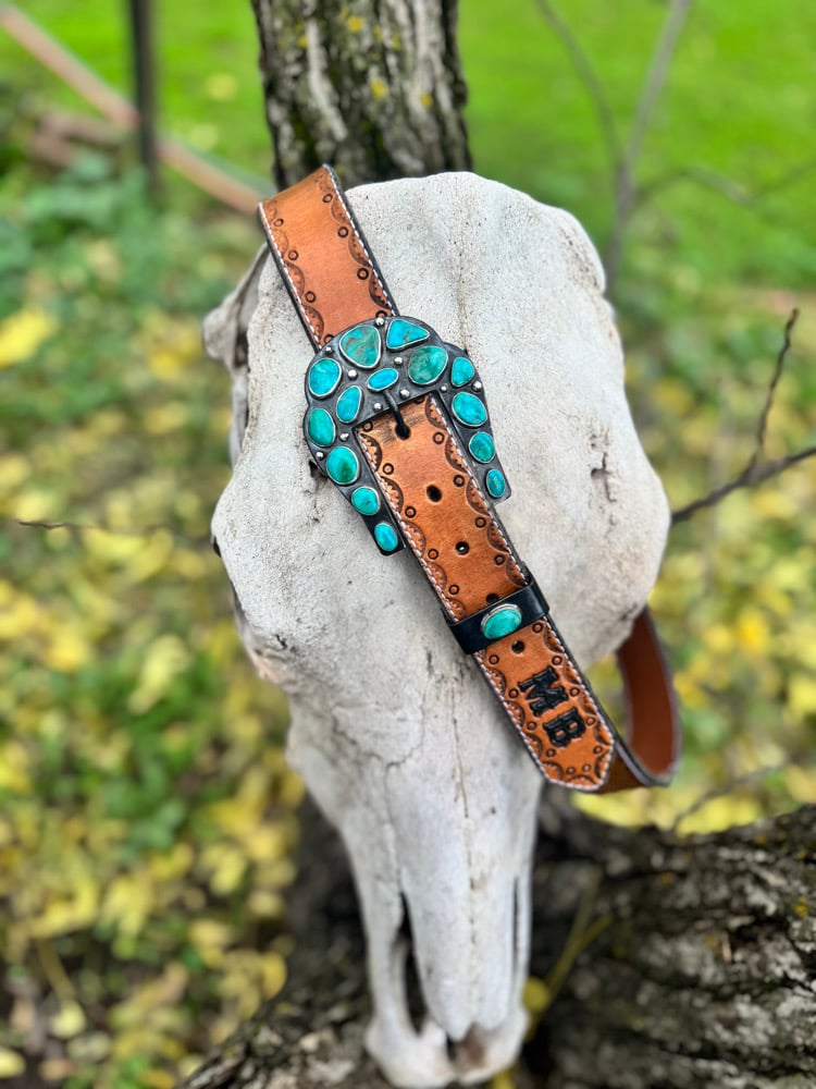 Image of Kingman Turquoise Buckle & Keeper