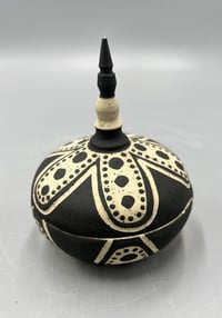 Image 1 of Black & White Flower Jar- Kim Khamo