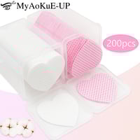 Image 1 of 200pcs Lint Free Paper Cotton Pad Eyelash Extension Glue Remover Napkins Lash Grafting Cleaning Glue