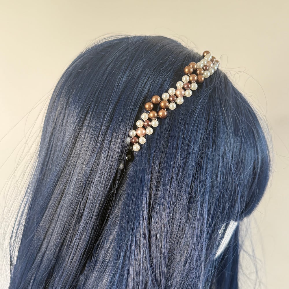 Image of Poppy Brown Beaded Headband