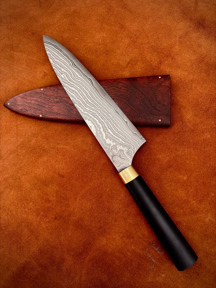 Image of 8” chefs knife - bog oak
