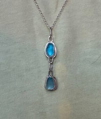 Image 2 of Sterling silver Blue seaglass pendant