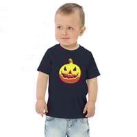 Image 3 of Toddler jersey t-shirt - Jack O Lantern Vintage Red-Yellow
