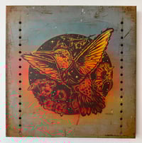 Image 1 of The Night Was Just Hummin' on Salvaged Metal