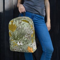 Image 3 of Art Nouveau Inspired Soft Multicolor Boho Floral Sketch Backpack