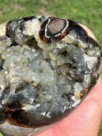 Image 15 of Septarian Nodule Polished Freeform With UV Calcite Inclusions| Madagascar #2893