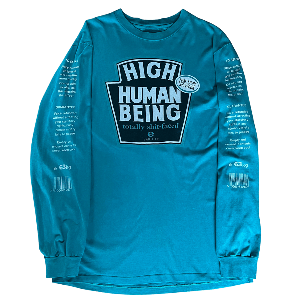 Image of Original Morgan Penn ‘High Human’ early 90s rave longsleeve T Shirt: XL