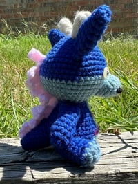 Image 4 of Blue Amigurumi Dragon