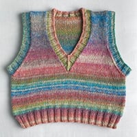 Image 3 of candy floss v-neck sweater vest