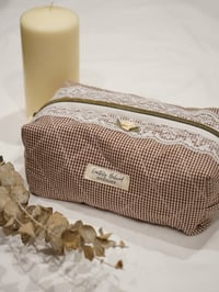 Image 1 of Quilted Travel Bag (Brown Gingham) 