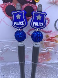 Police Blue Bead Pen