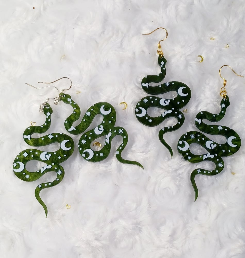 Image of Snake moon earrings