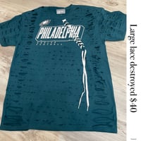 Large Eagles football dots lace destroyed
