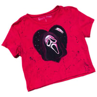 Image 2 of “GHOSTFACE HEART” Custom Hand Painted Baby Tee LARGE