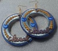 Image 1 of Blue Hearted Royalty Hoops