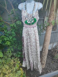 Image 1 of PEFKOS MAXI DRESS Cream maroon- Sise 10-18 uk copy