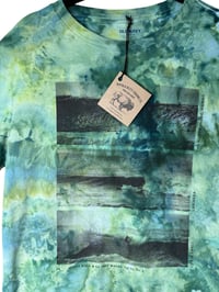 Image 4 of ♻️ UPCYCLED XS Adult (Kids XL 14/16) Graphic Tee in Mermaid Watercolor Ice Dye