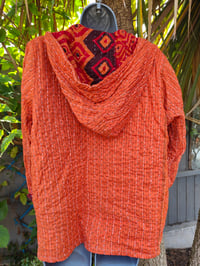 Image 6 of FESTIE Kantha Hoodie with pocket - orange