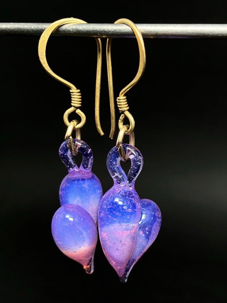 Pink Heart Vermeil Earring Image 3