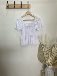 Image 1 of Izzy Roughed Top In White & Black