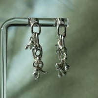 Image 1 of Silver Moss Chainlink Earrings - 2
