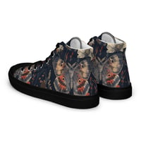 Image 6 of Grunge Goth Style Cottagecore Moth Men’s high top canvas shoes