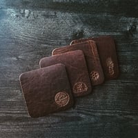 COASTER SET - RUSTIC BROWN