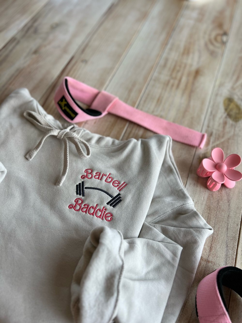 Image of Barbell baddie cropped hoodie 