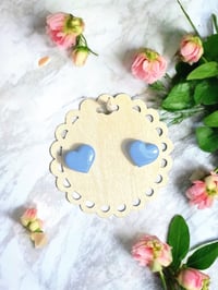 Blue Heart Studs