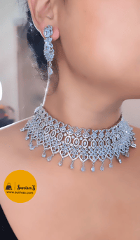 Image 1 of Isha_AD Choker Set - Party Choker Set with Earrings