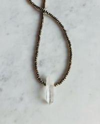 Image 5 of *new* PYRITE + QUARTZ necklace