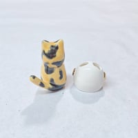 Image 5 of tortie astronaut cat ceramic figurine (helmet cover edition)