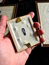 Image 3 of " 2 way Crucifix" 1800's bible page with preserved spider web 5
