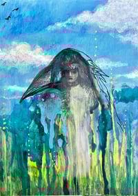 Image 1 of Original Painting. Mixed Media on Wood “Fly Free” by Sheila Cameron