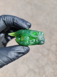 Image 9 of UvSmall size Emerald Green Solid DragonHead Pendant