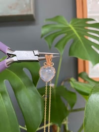 Image 3 of Gold Blue Kyanite in Quartz Heart Crystal Necklace