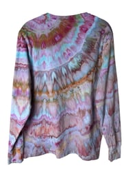 Image 5 of S Unisex Adult Soft Long Sleeve Tee in Muted Agate Ice Dye