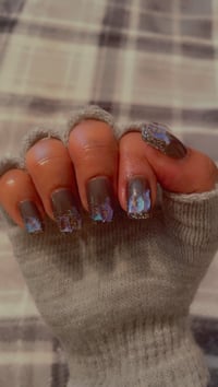 Image 2 of Nails - Short (Black Designs)