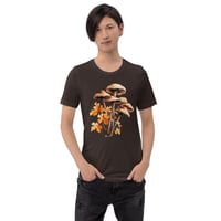 Image 19 of Beautiful Watercolor Tan and Mushrooms and Orange Leaves Unisex t-shirt